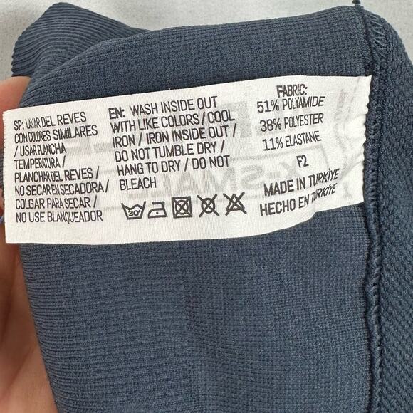 Alphalete Seamless Scrunch Amplify Navy Blue Leggings Womens Size XS Workout - Picture 14 of 15